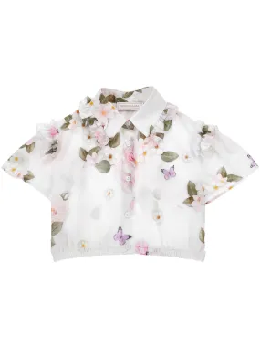 Monnalisa shirt with a bouquet print