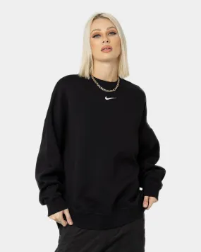 Nike Women's Sportswear Collection Essentials Over-Oversized Fleece Crewneck Black/White