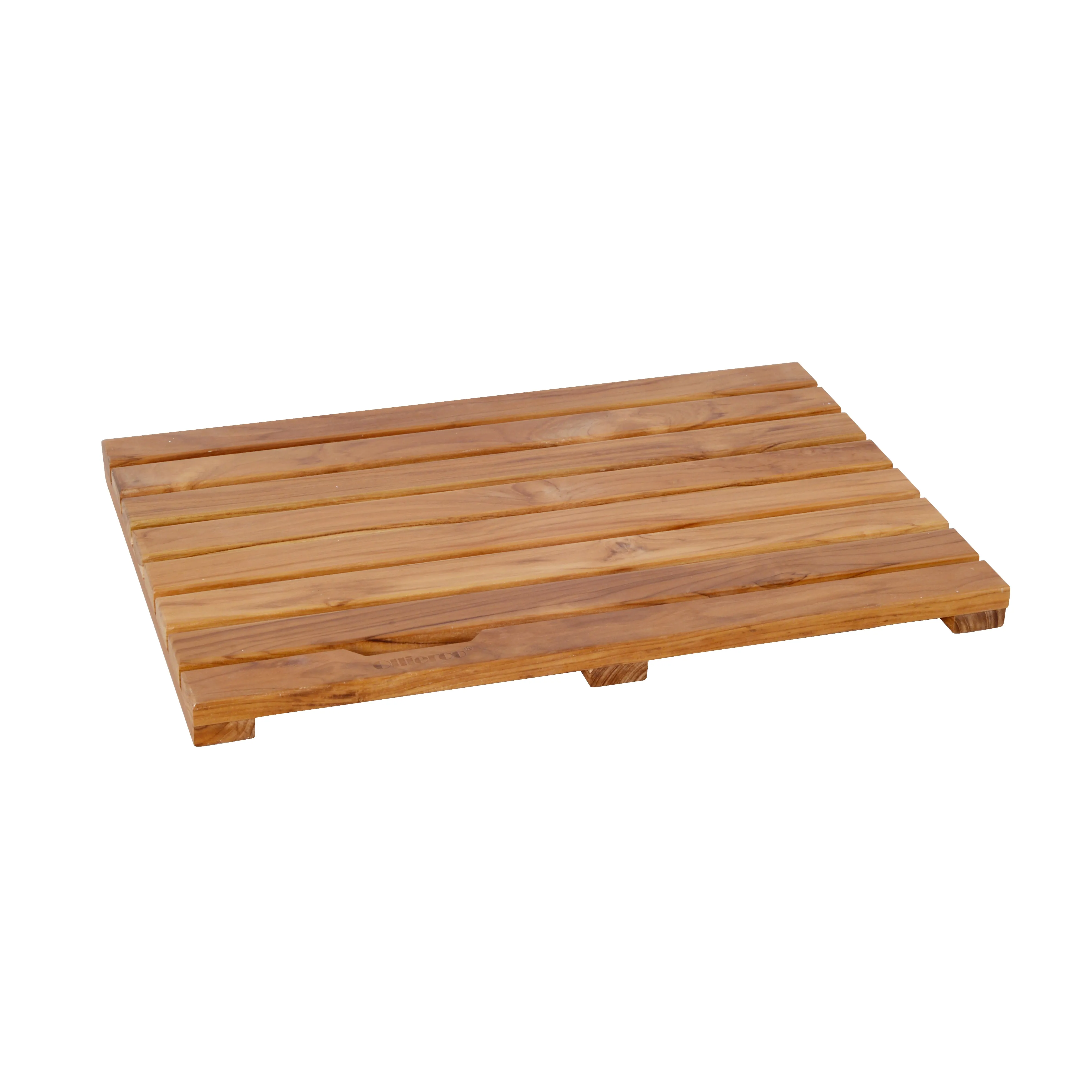 Non Slip Luxury Spa Solid Teak Bath Mat Indoor/Outdoor Shower Mat Large Floor Mat