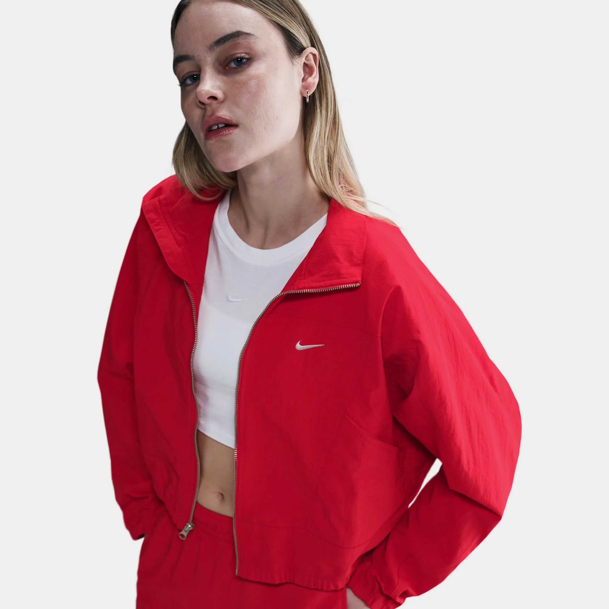NSW Everything Oversized Woven Womens Jacket (University Red/White)