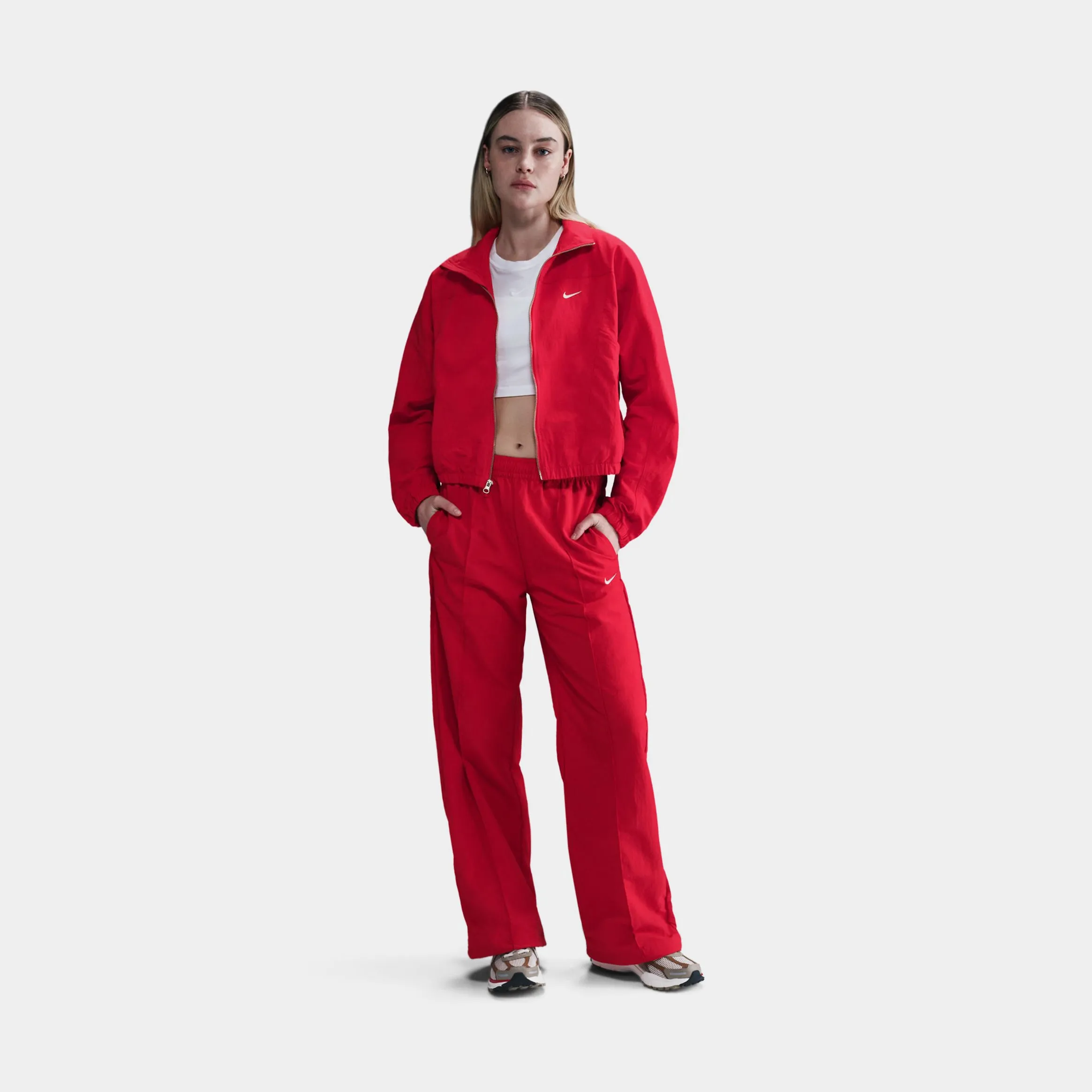 NSW Everything Oversized Woven Womens Jacket (University Red/White)