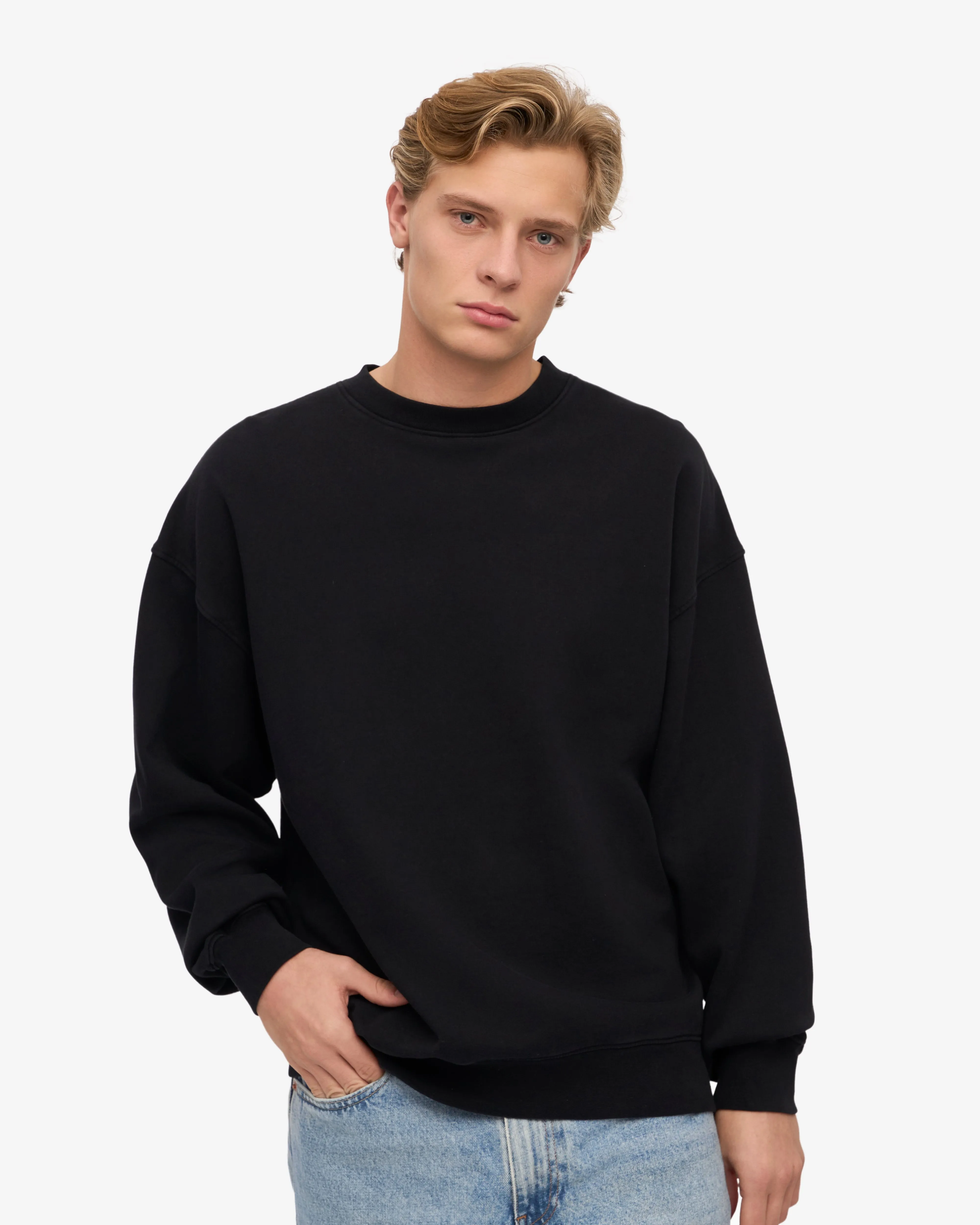 Organic Oversized Crew - Deep Black