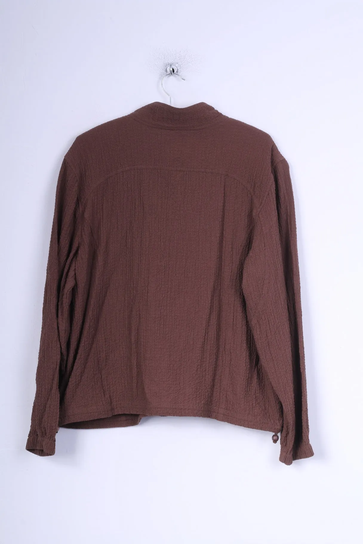 Orvis Womens XL Jacket Brown Full Zipper Summer Rayon Vintage