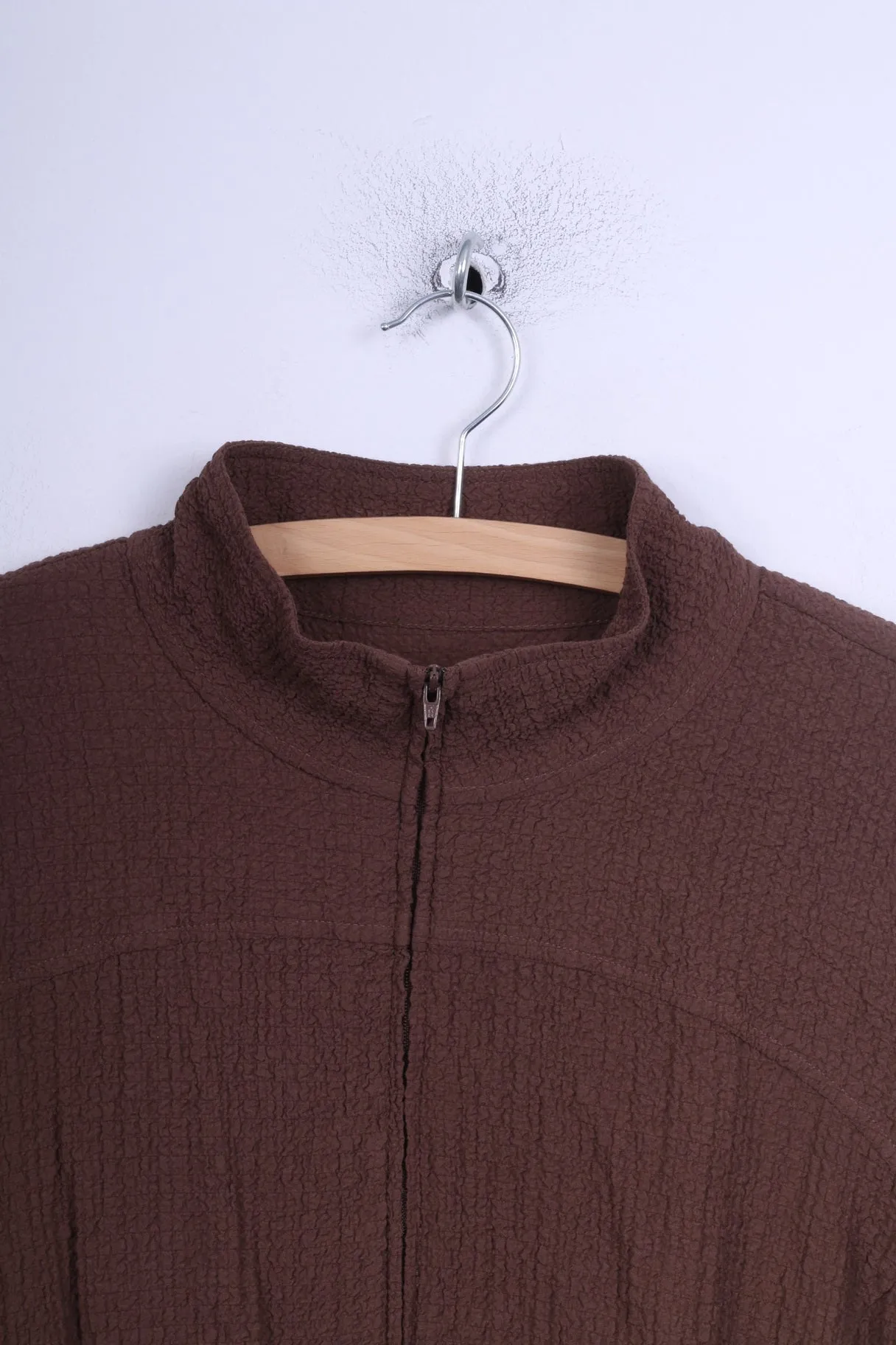 Orvis Womens XL Jacket Brown Full Zipper Summer Rayon Vintage