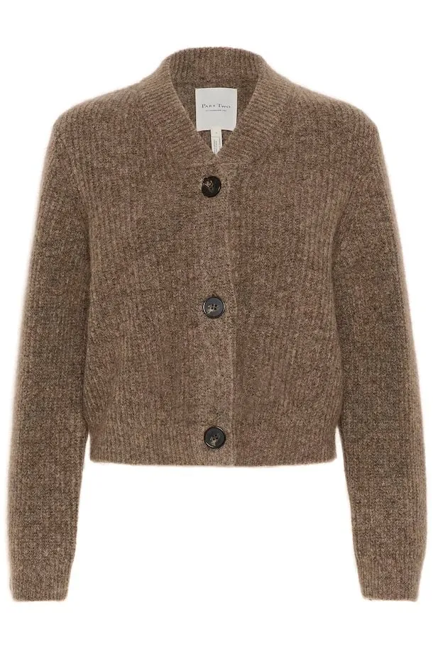 PART TWO LETTIE CARDIGAN MINK MELANGE