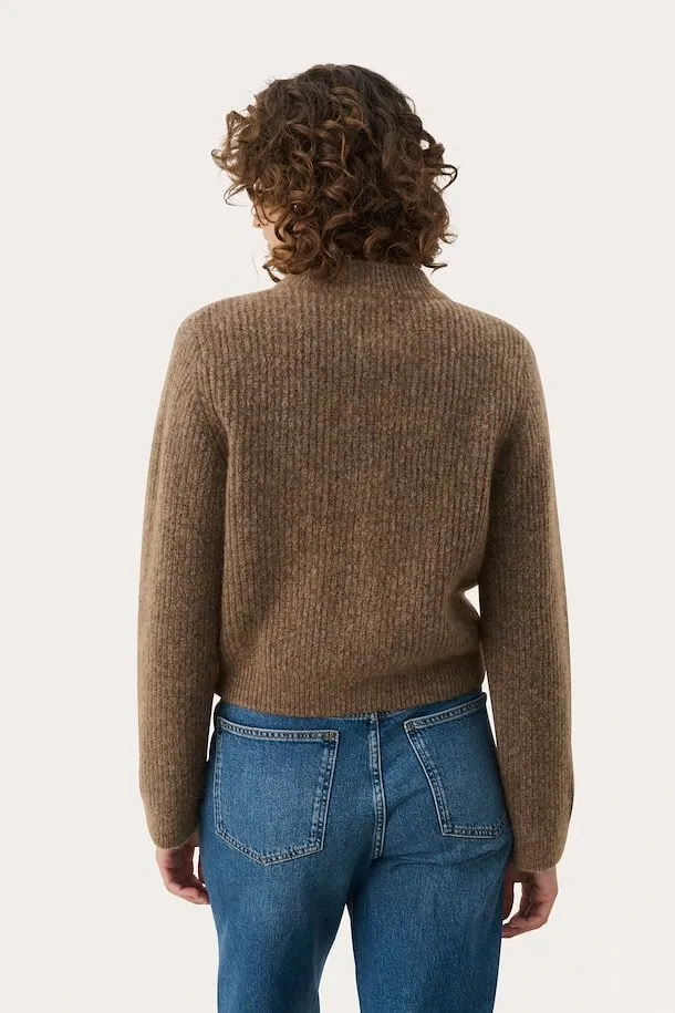PART TWO LETTIE CARDIGAN MINK MELANGE