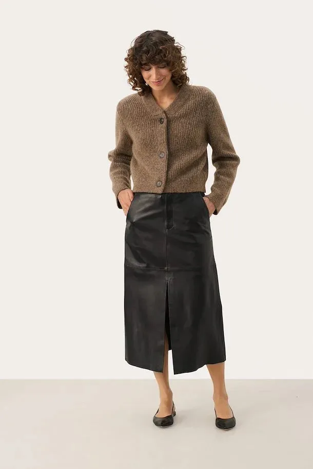 PART TWO LETTIE CARDIGAN MINK MELANGE