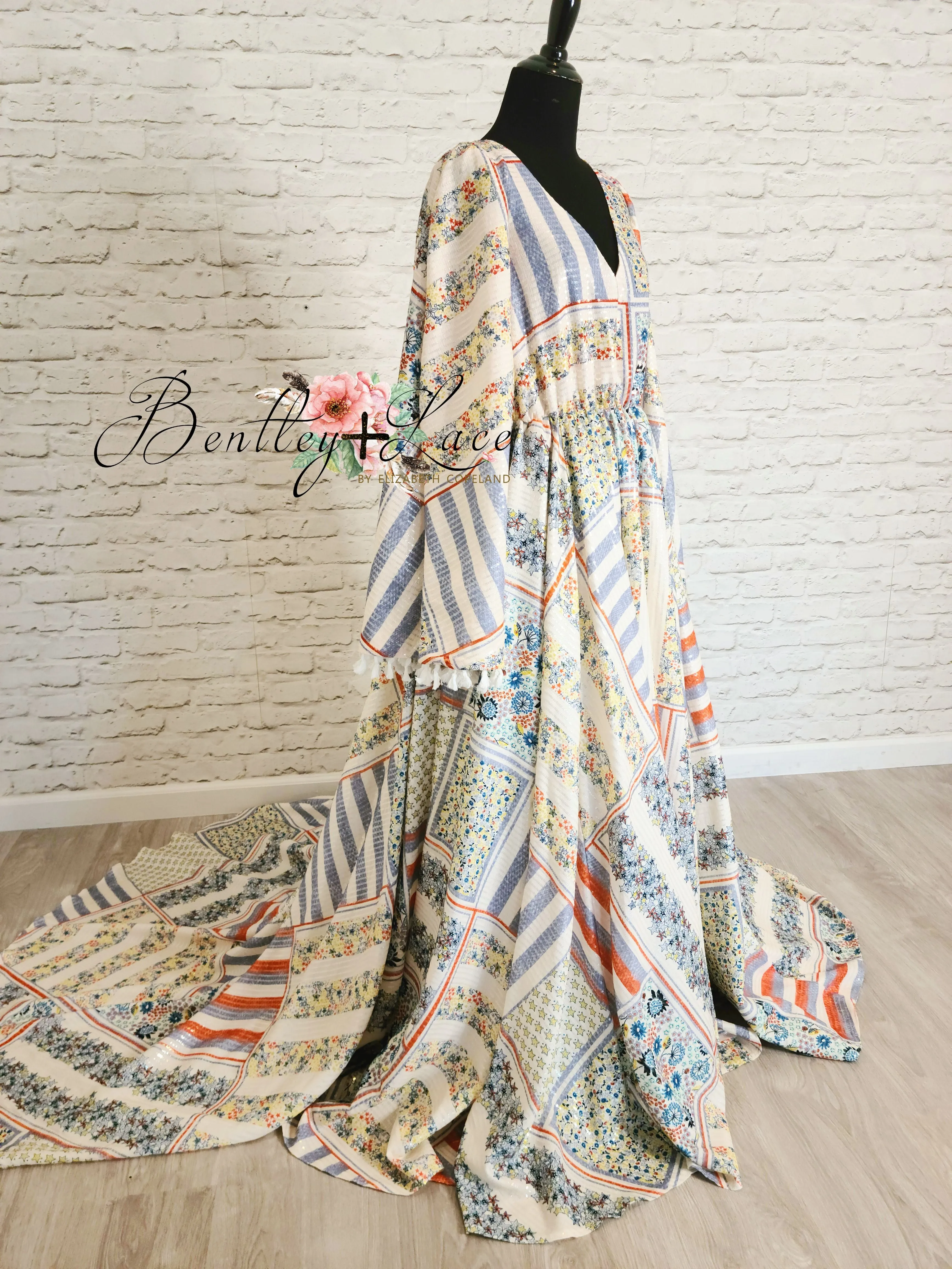 Patriotic "Patchwork Dreaming" - Beautiful boho inspired gown - (TEEN-ADULT) Maternity Friendly.