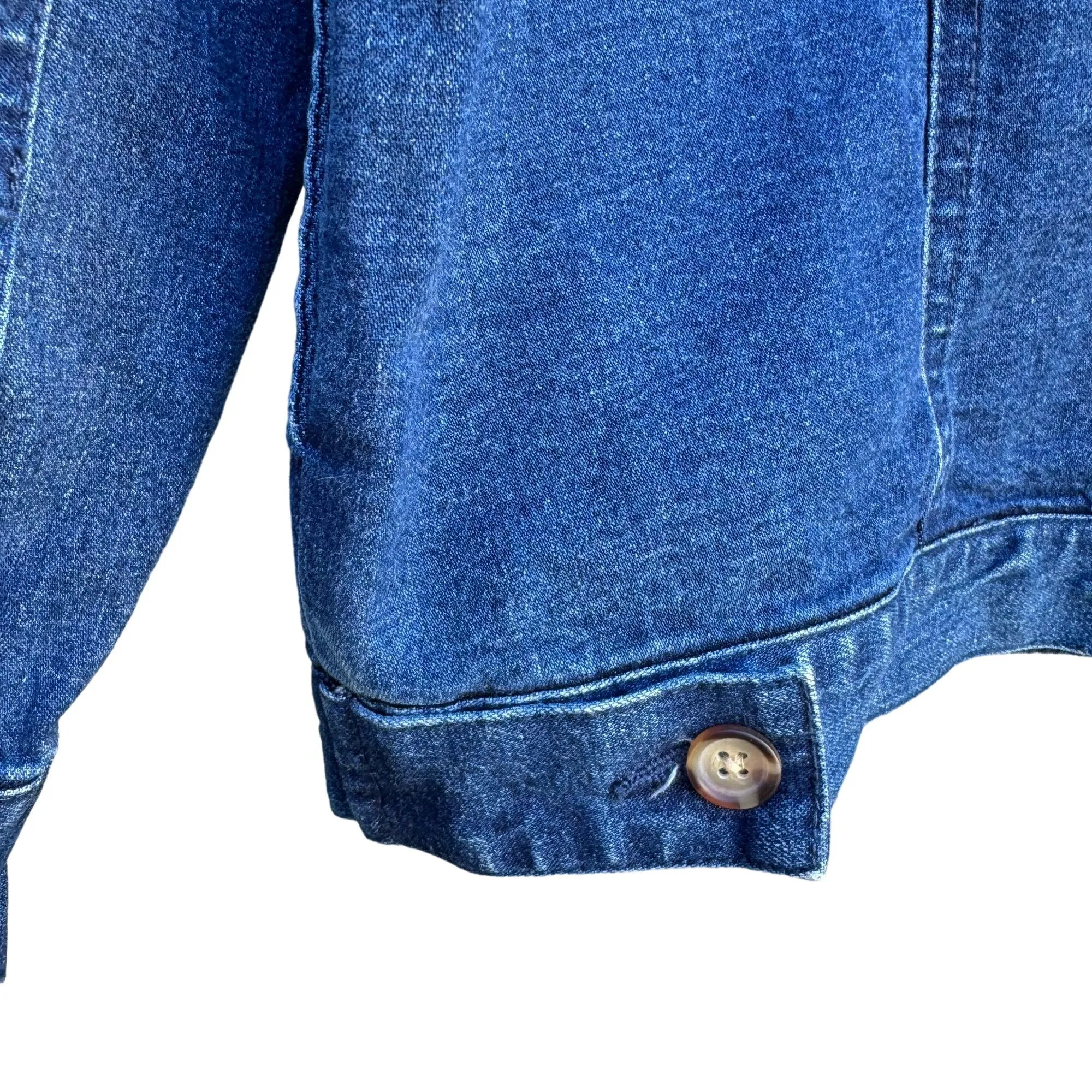 Quacker Factory Vintage Women's Denim Embroidered Stars and Rhinestones Jacket