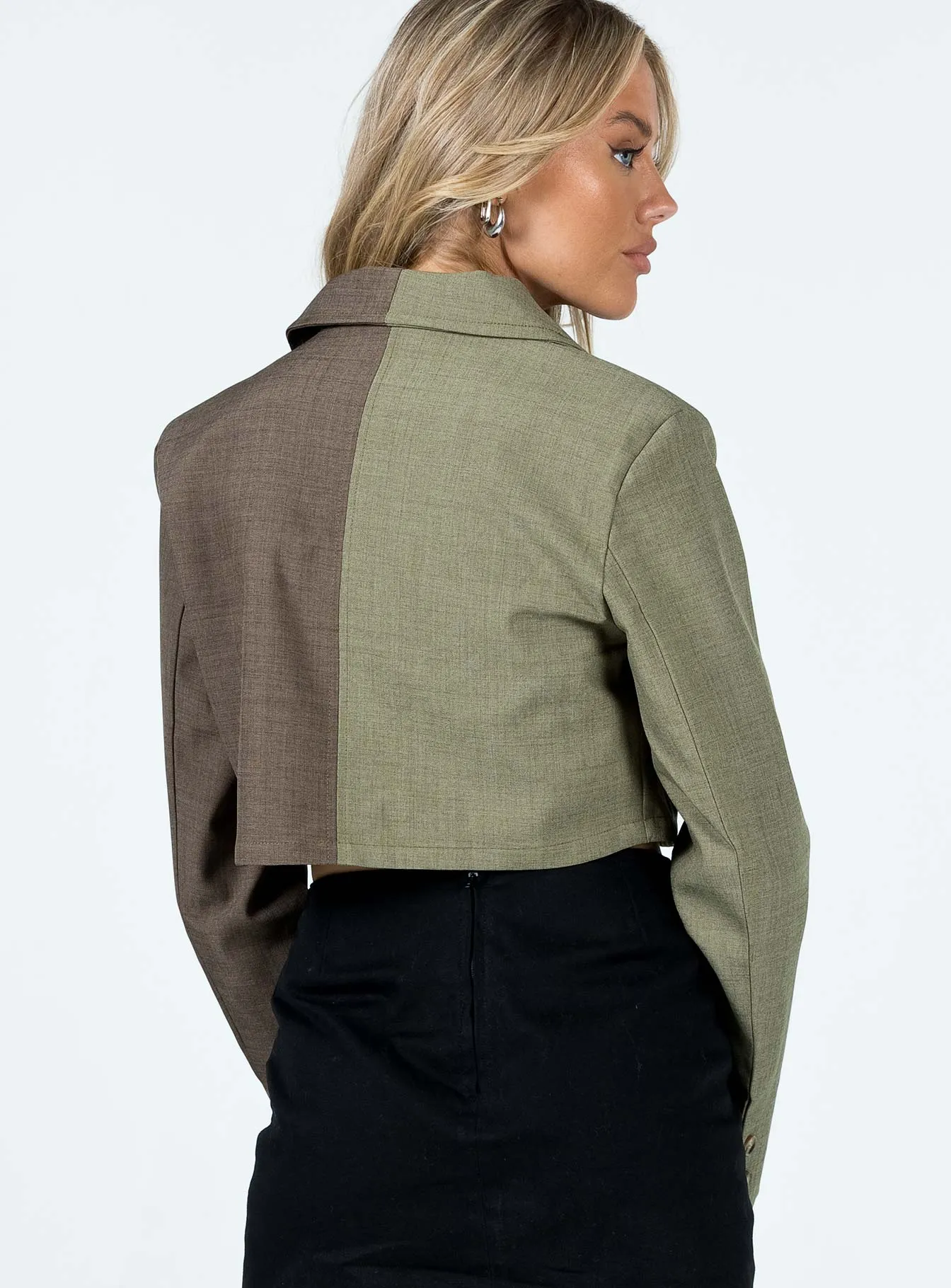 Roger Cropped Blazer Brown