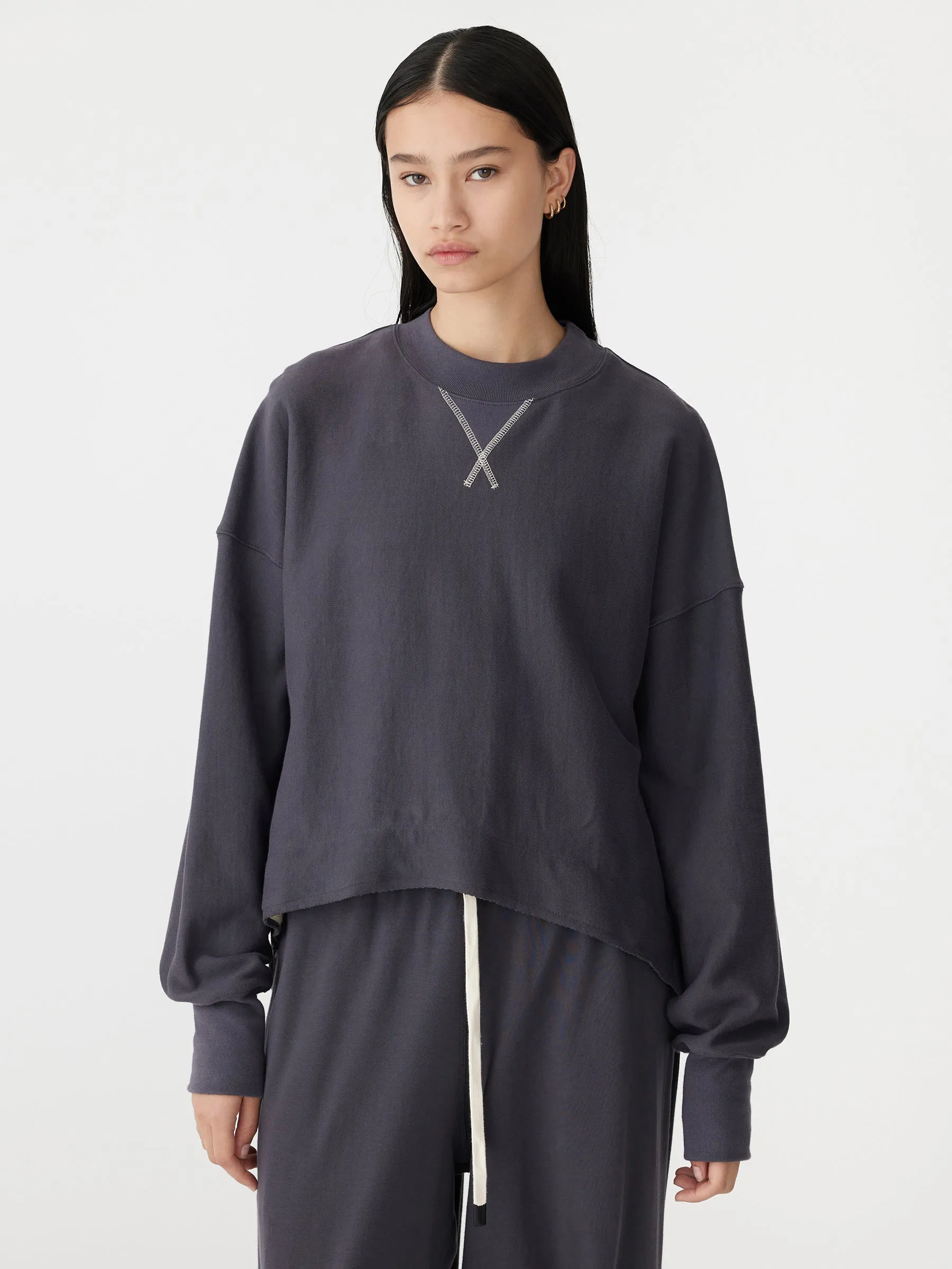 side split contrast sweat