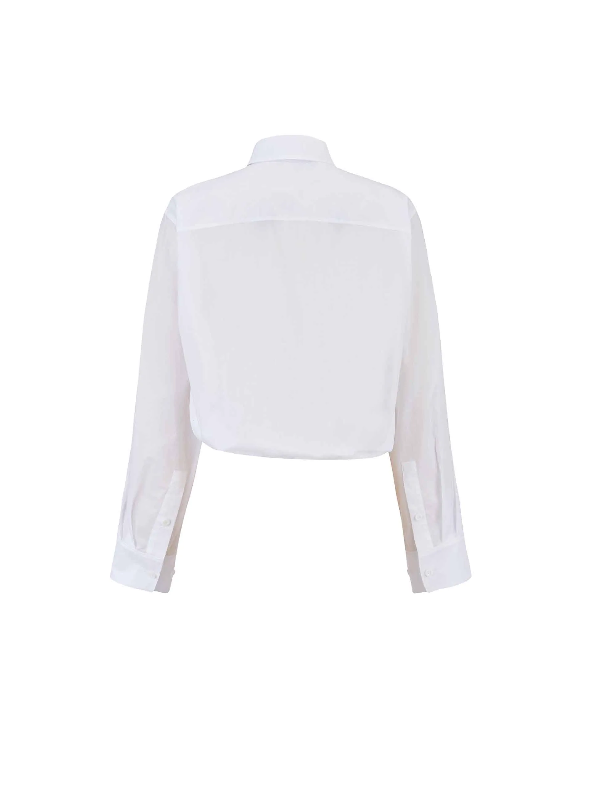 Slanted Placket Cropped Shirt