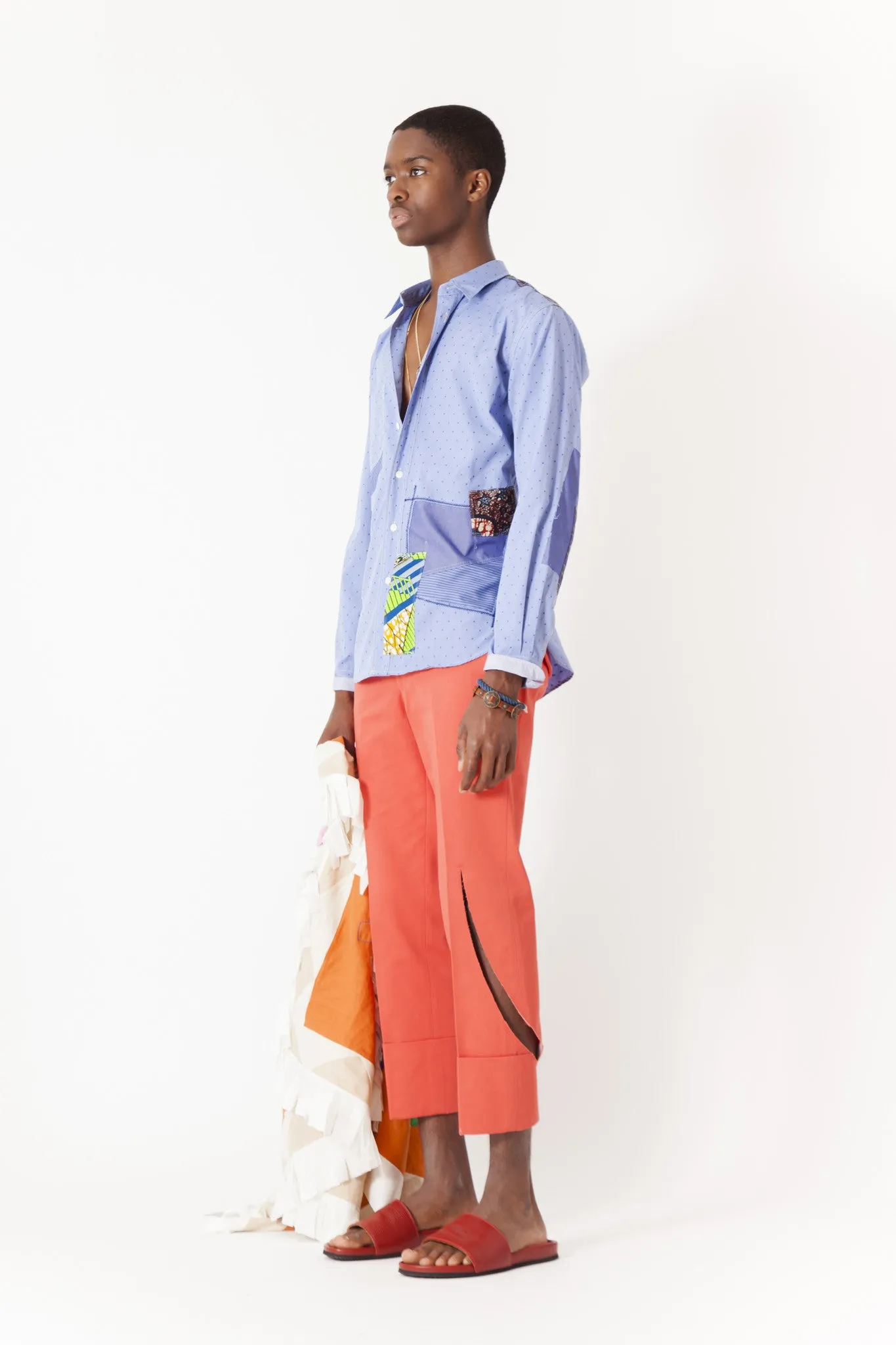 Slit Cropped Twill Trouser
