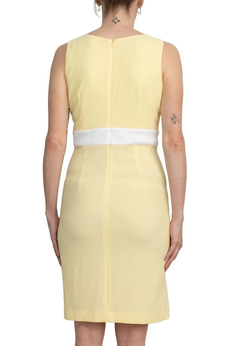 Studio One Scoop Neck Sleeveless Keyhole Banded Waist Sheath Dress with Matching Jacket