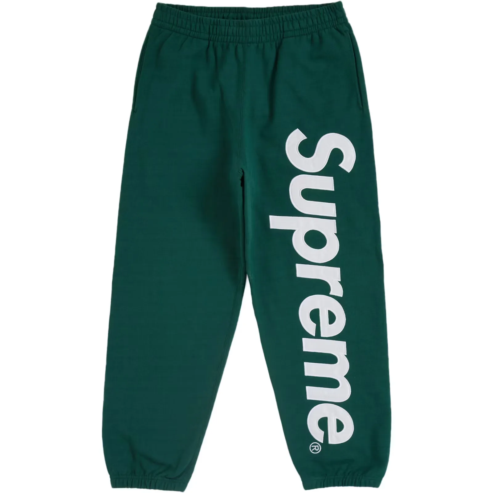 Supreme Satin Applique Dark Green Sweatpants