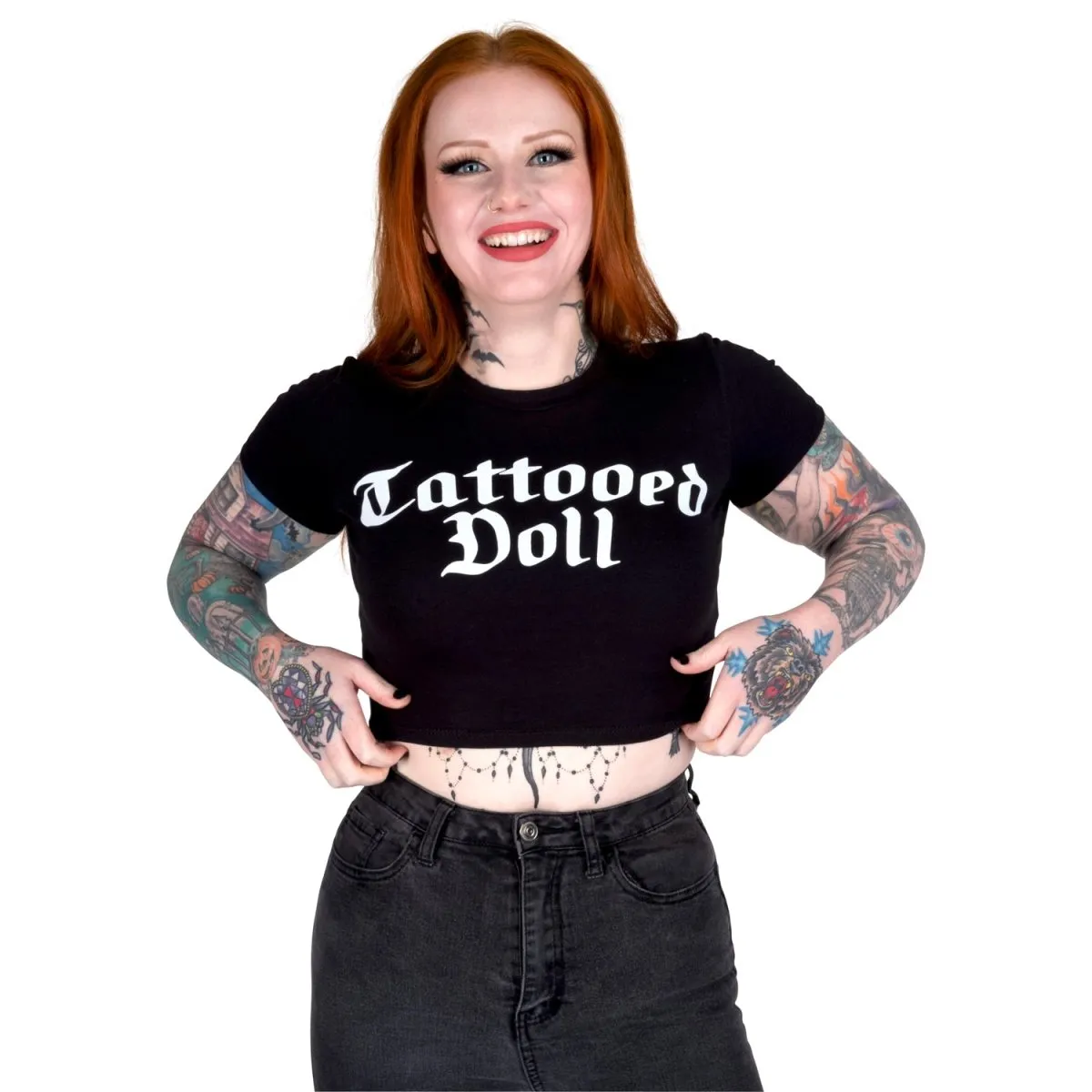 Tattooed Doll Crop Baby Tee