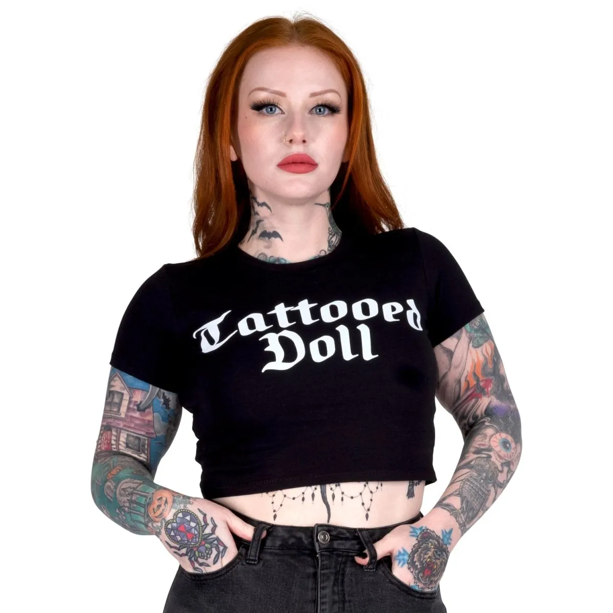 Tattooed Doll Crop Baby Tee
