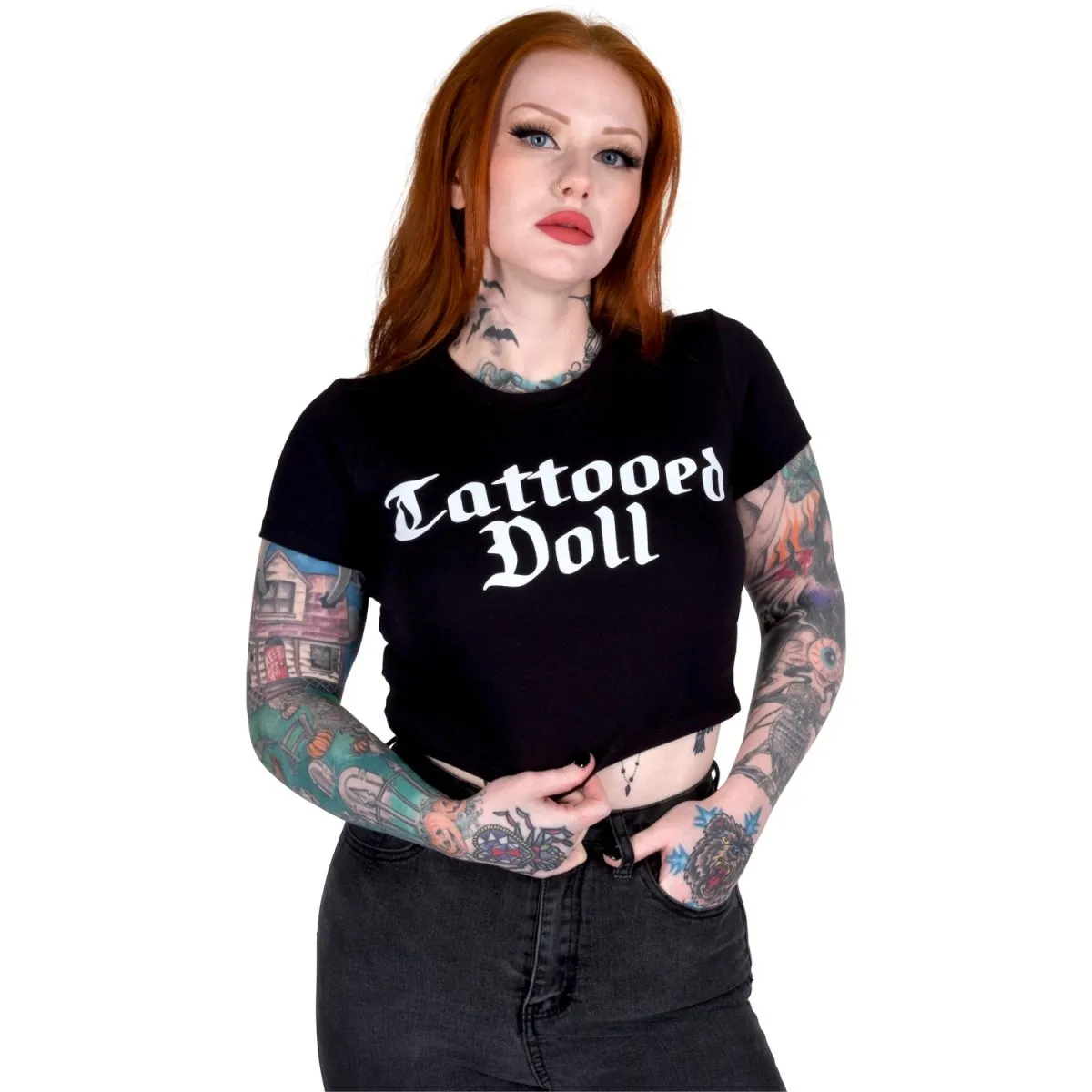 Tattooed Doll Crop Baby Tee