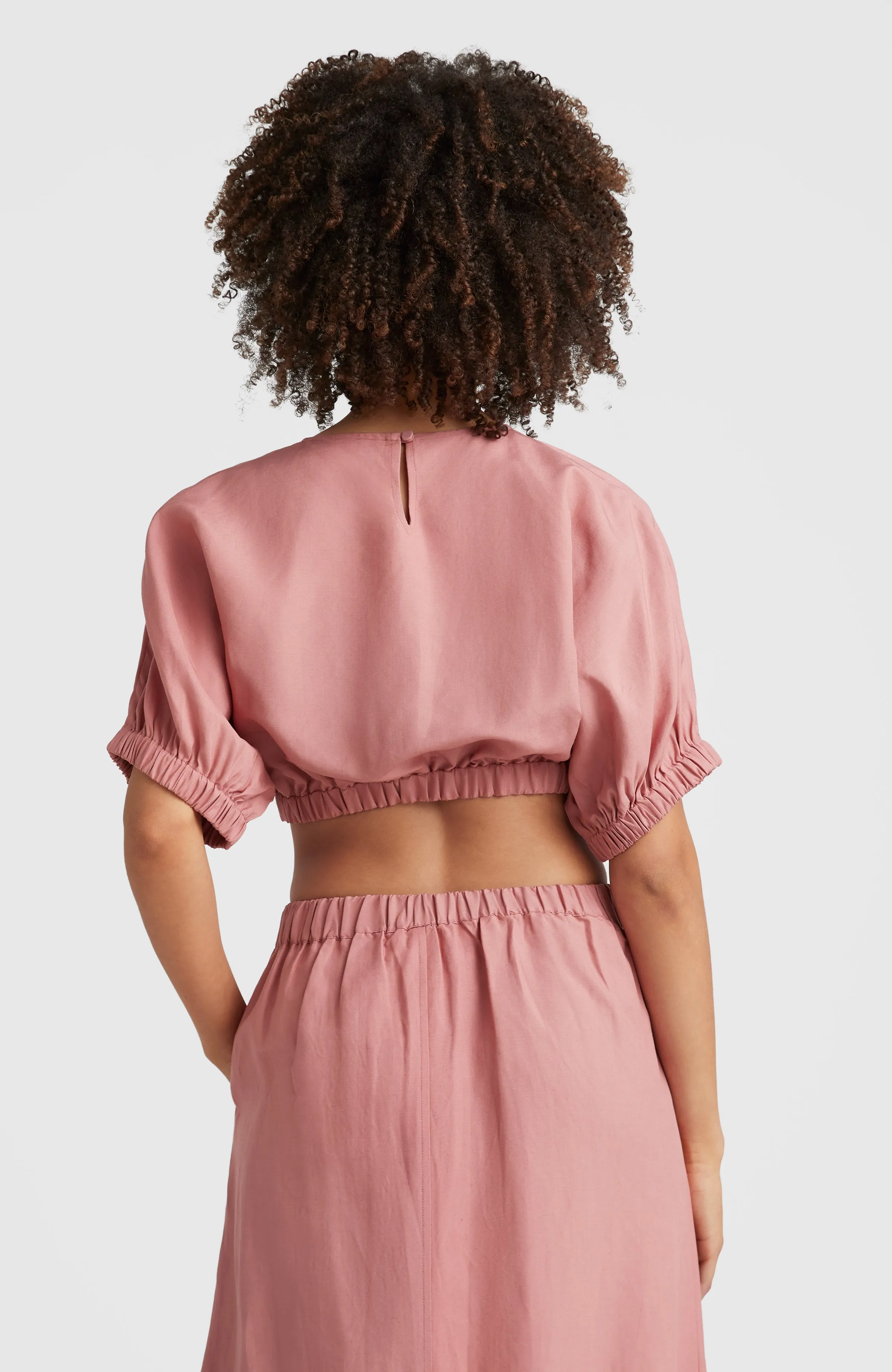 Tidda Woven Top | Ash Rose