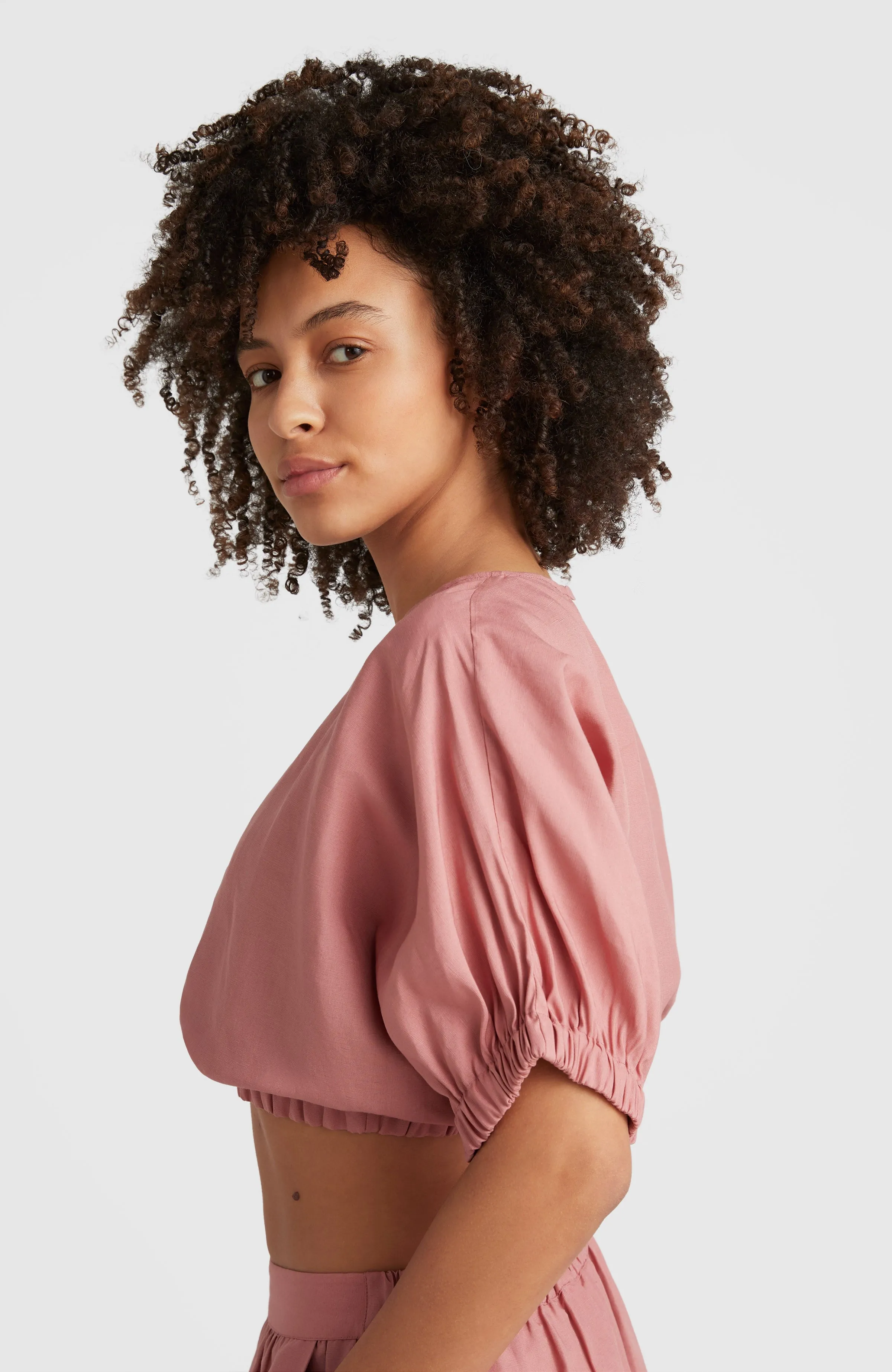 Tidda Woven Top | Ash Rose