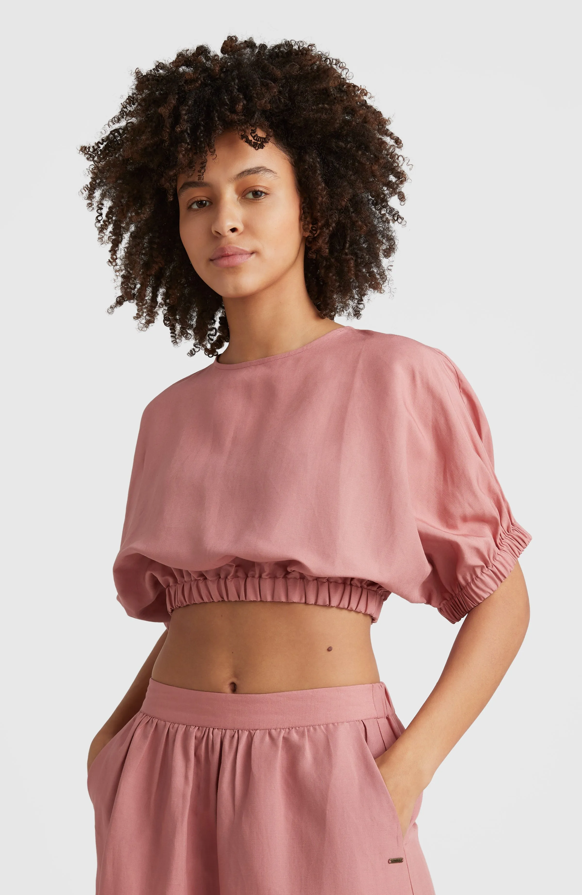 Tidda Woven Top | Ash Rose