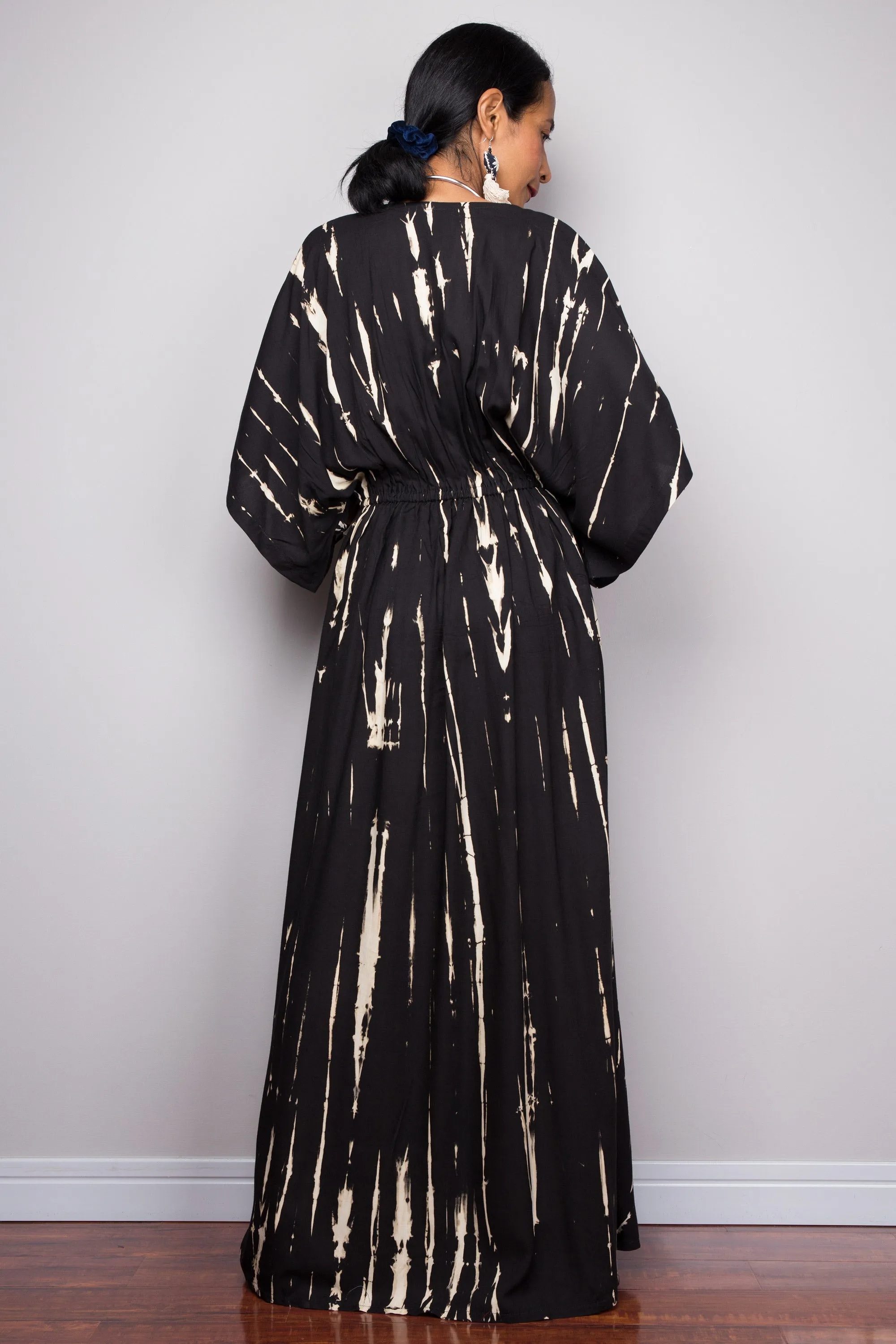Tie dye kimono kaftan dress