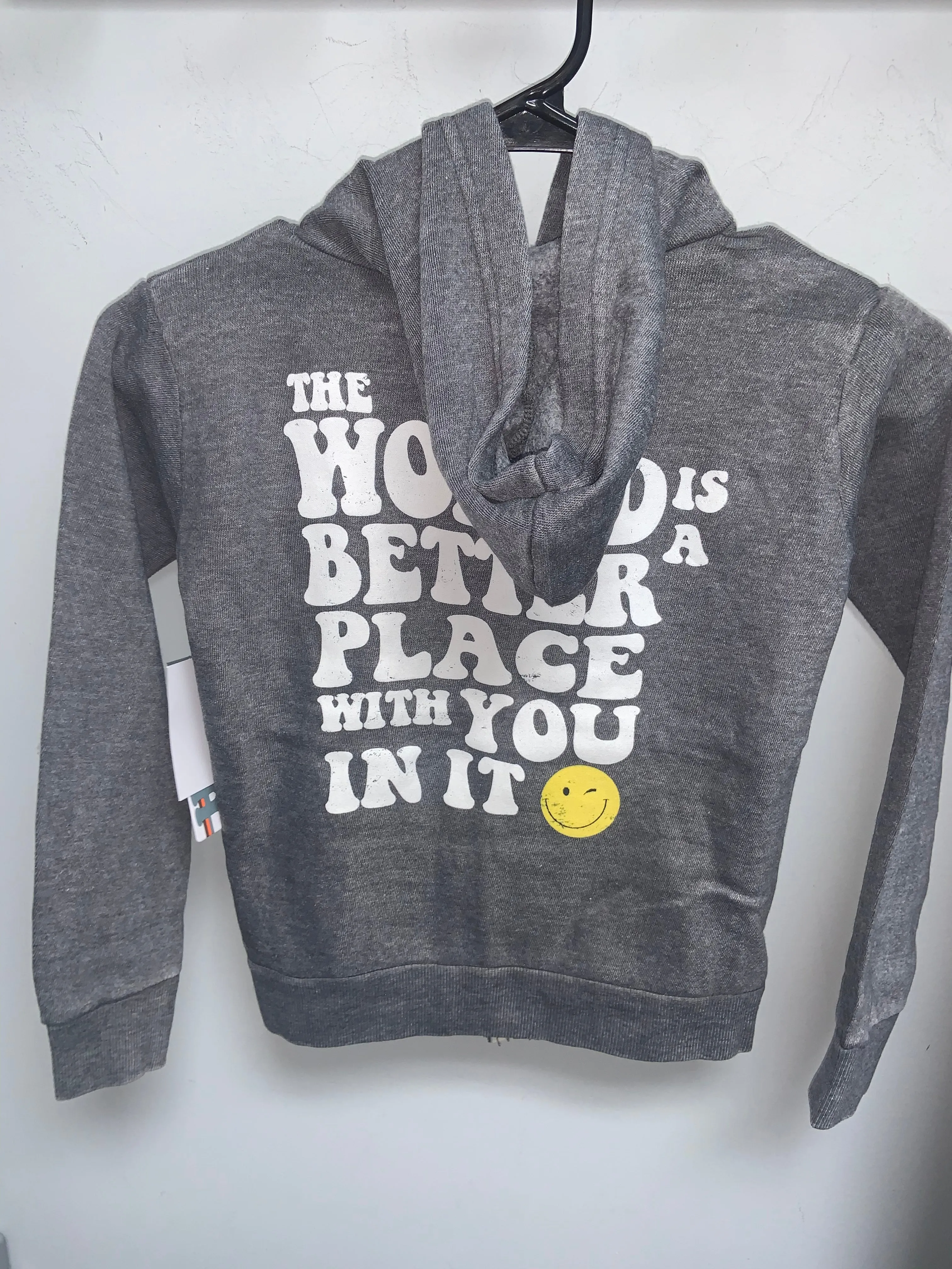 Vintage Havana The World Is A Better Place Zip Hoodie - Steel Grey
