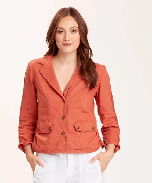 WEAR Linen Folksy Jacket-Sunbaked
