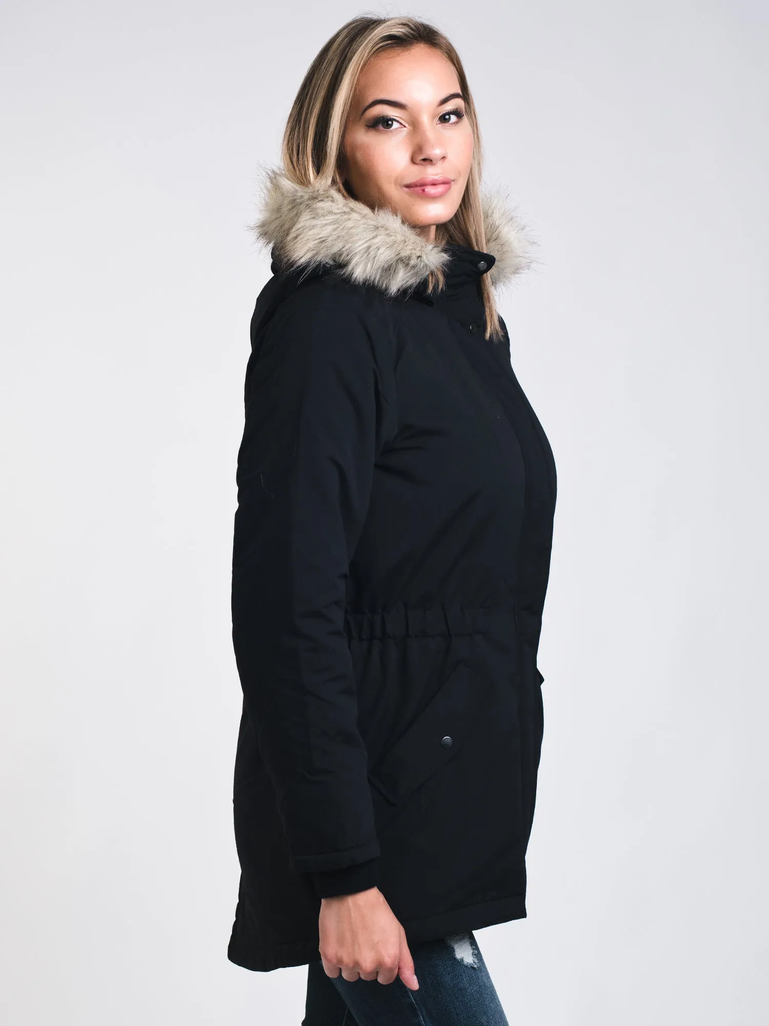 WOMENS STAR PARKA - BLACK - CLEARANCE