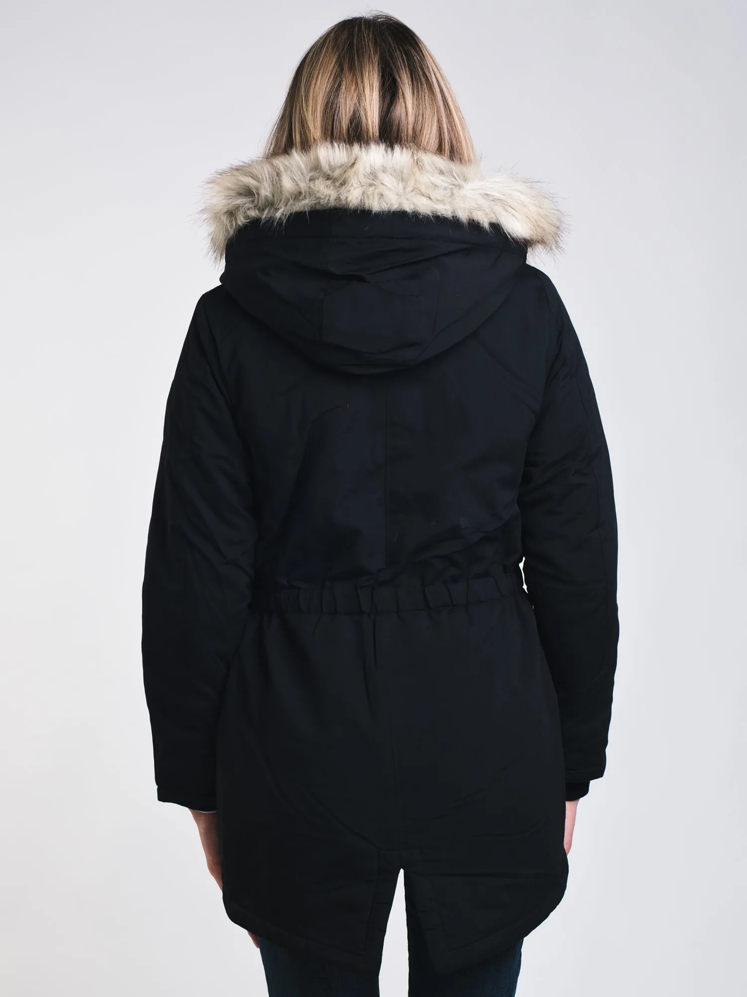 WOMENS STAR PARKA - BLACK - CLEARANCE