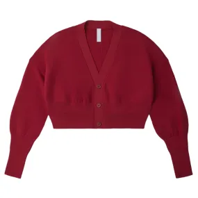 Wool Garter Cropped Cardigan
